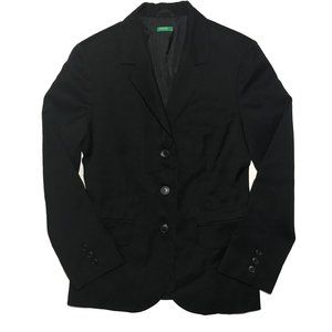 Benetton Made in Italy 38 Black Blazer Suit